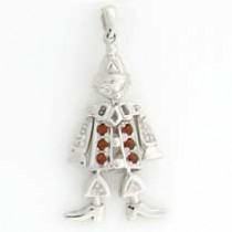 9ct WHITE DIA SET CLOWN PENDANT