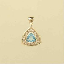 9ct 18pt DIAMOND/TOPAZ TRILLION PENDANT