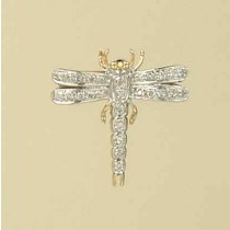 9ct 13pt DIAMOND DRAGONFLY BROOCH