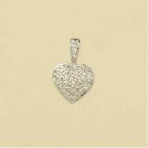 9ct WHITE 10pt DIAMOND 10mm HEART PEND.