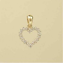 9ct 25pt 12mm CUTOUT HEART DIAMOND PEND