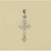 9ct WHITE 25pt 17x10mm DIAMOND CROSS