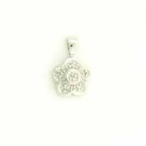 9ct WHITE 2pt DIAMOND SET FLOWER PENDANT