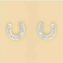 9ct 5pt DIA.PAVE SET HORSESHOE STUDS