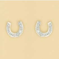 9ct 5pt DIA.PAVE SET HORSESHOE STUDS