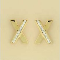 9CT --PT DIA. KISS CROSS STUDS