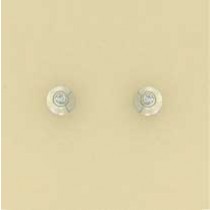 9ct WHITE 5pt DIA.RUBSET DOMED STUDS