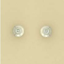 9ct WHITE 15pt DIA. RUBSET DOMED STUDS