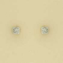 9ct 20pt DIAMOND SET SQUARE STUDS