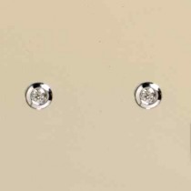 9ct WHITE 20pt DIAMOND RUB SET STUDS