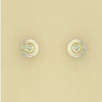 9ct 20pt DIA.YELL./WHITE RUBSET STUDS