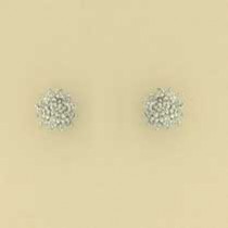 9ct 25pt DIAMOND 3 TIER CLUSTER STUDS