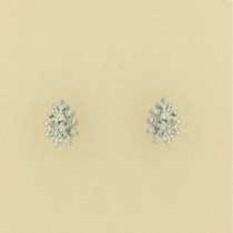 9ct WHITE 10pt DIAMOND TEARDROP EARRING