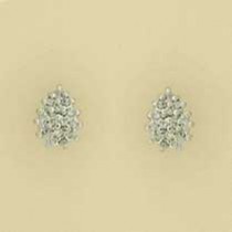 9ct WHITE 25pt DIAMOND TEARDROP STUDS