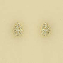 9ct 15pt DIAMOND TEARDROP CLUSTER STUDS