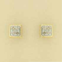 9ct 25PT DIAMOND SQUARE CLUSTER STUDS