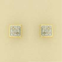 9ct 25PT DIAMOND SQUARE CLUSTER STUDS