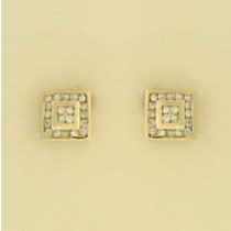 9ct 25pt DIAMOND SQUARE CLUSTER STUDS