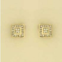 9ct 25pt DIAMOND SQUARE CLUSTER STUDS