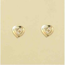 9ct 10pt DIAMOND HEART STUDS           =