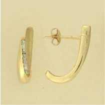 9ct 25pt DIA SET TWO TONE CURVED STUDS