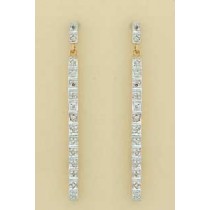 9ct 25pt DIAMOND BAR DROP EARRINGS