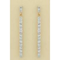 9ct 25pt DIAMOND BAR DROP EARRINGS