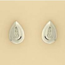 9ct WHITE 10pt DIA.SET TEARDROP STUDS