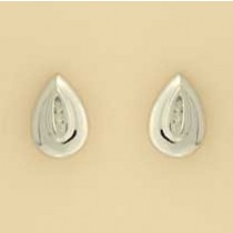 9ct WHITE 10pt DIA.SET TEARDROP STUDS