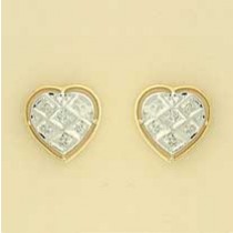 9ct 4pt DIA PAVE SET FANCY HEART STUDS