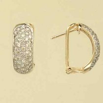 9ct 1ct DIAMOND CLIP FIT HOOP STUDS