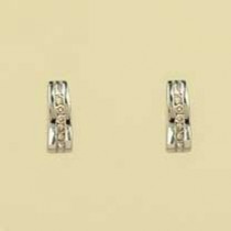 9ct WHITE 16pt DIAMOND CHANNEL SET STUD=