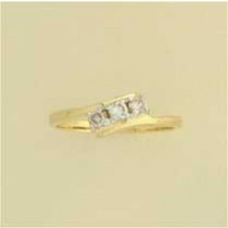 9ct 25pt DIAMOND 3 STONE CROSSOVER RING