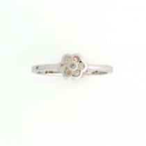 9ct WHITE 10pt DIA SET FLOWER RING