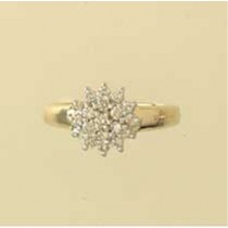 9ct 50pt DIAMOND 4 TIER CLUSTER RING
