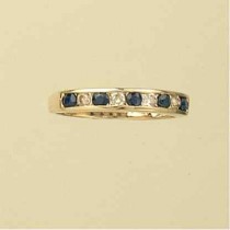 9ct DIAMOND/SAPPHIRE 20pt 1/2 ETERNITY