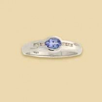 9ct WHITE 4.5PT DIA/TANZANITE RING