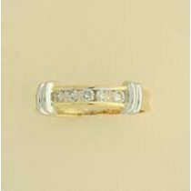 9ct 25pt DIAMOND CHANNEL SET 2 COL.RING