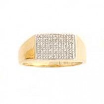 9ct 10pt DIA 13x9mm SQ.TOP RING