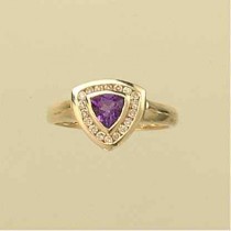 9cT 18pt DIA/TRILLION AME SHIELD RING
