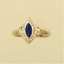 9ct 18pt DIAMOND/SAPPHIRE MARQUIS RING