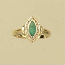 9ct 18pt DIAMOND/EMERALD MARQUISE RING