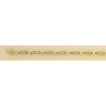 9ct 1ct DIAMOND 2 COLOUR BRACELET