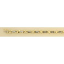 9ct 1ct DIAMOND 2 COLOUR BRACELET