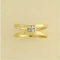 9ct 10pt 4 SQ.DIA.SET SPLIT SHANK RING