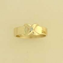 9ct .02CT DIA SET CROSS MOTIF RING