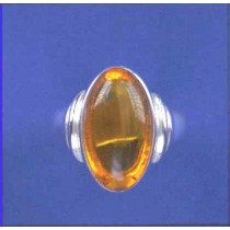 SPC 18X10 OVAL AMBER TAPERED BAND RING =