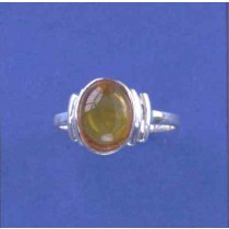 SPC AMBER RING WITH BAR SHOULDERS