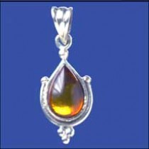 SPC 12mm TEARDROP AMBER FANCY PENDANT