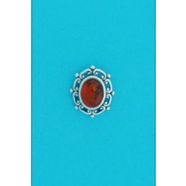 SPC 8x6mm OVAL SCROLL EDGE AMBER STUDS